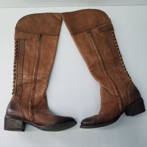 Vince Camuto Bollo Over the Knee Studded Leather Riding Boots Size 6.5b